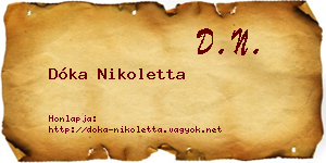 Dóka Nikoletta névjegykártya