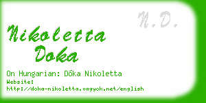 nikoletta doka business card
